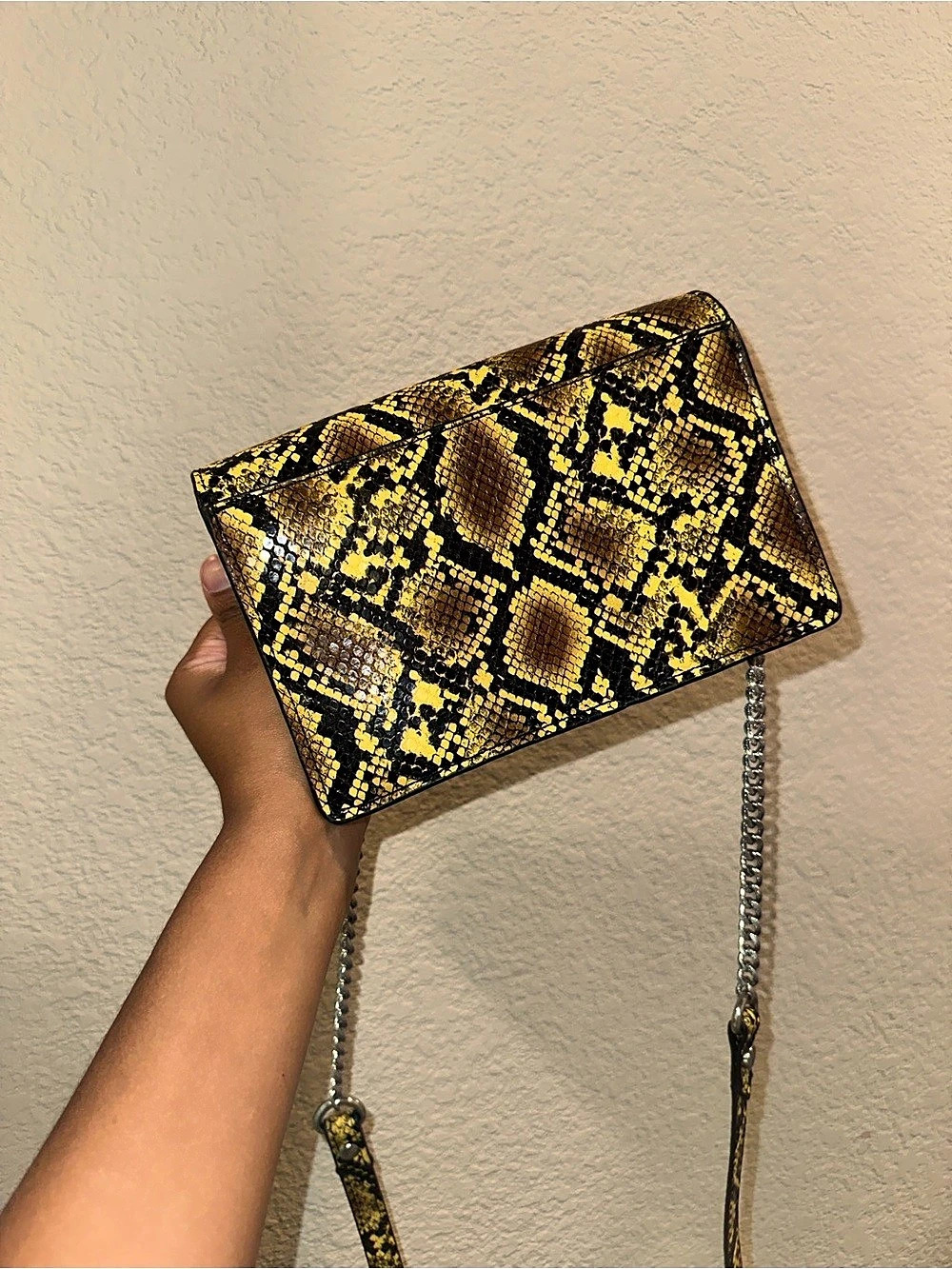 Zara Snake Print Crossbody in Yellow & Black Like New